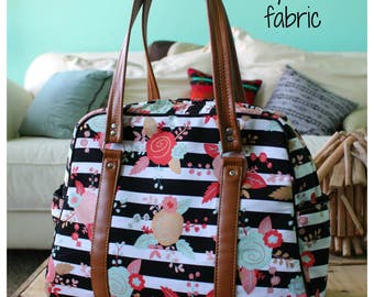 Pick your own fabric - Vivan bag - traveler - weekender bag - on the go bag - floral diaper bag - stripe diaper bag - diaper bag
