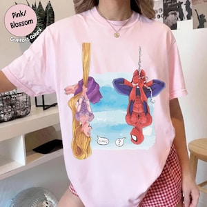 Rapunzel Princess and Spiderman Shirt, Cute Disney Shirt, Spiderman & Princess Meme Shirt, Funny Tangled Tee, Disneyland Family Vacation Tee