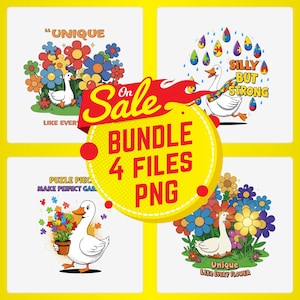 Bundle Unique Silly But Strong Duck Goose Flower PNG Tshirt Digital Design, Funny Cartoon Sarcasm Quote Fun Saying Adult Humor PNG Tee Shirt