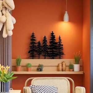 Forest Metal Wall Art – Wrought Iron Tree Decor for Living Room, Bedroom, Kitchen, or Garden, Nature-Inspired Rustic Home Decoration Gift