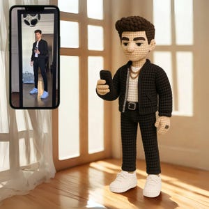 Custom amigurumi boyfriend doll, personalized stuffed man doll, handmade crochet gift for him, custom lookalike doll, gift for boyfriend