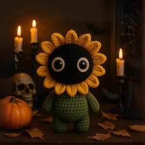 Muñeca gótica de crochet hecha a mano, peluche amigurumi lindo y espeluznante, juguete de crochet de terror pastel, muñeco de peluche espeluznante kawaii, regalo de crochet único