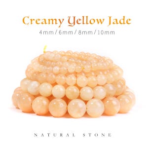 Yellow Jasper Beads - Natural Round Stone Beads 4/6/8/10mm for DIY Bracelet Earrings Jewelry Making