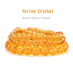 Yellow Crystal Beads - 6/8/10mm Round Loose Beads for DIY Jewelry Making, Bracelets, Necklaces, Accessories