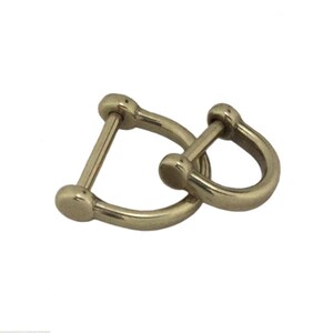 Solid Brass D Ring Shackle for Keychain Bag Strap Hardware