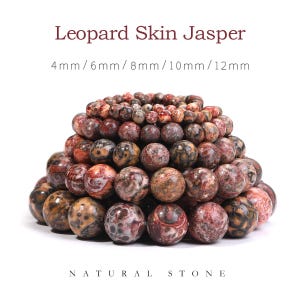 Natural Leopard Skin Jasper Beads - Round Loose Stone 4/6/8/10/12mm for DIY Jewelry Making Bracelet Necklace