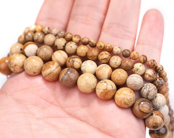 Picture Jasper Beads: Round, Earthy Gemstone Strand for DIY Jewelry