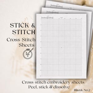 Druckbare Kreuzstich Stickvorlage | Stick and Stitch | Wasserlöslich A4 | Kreuzstich Gitter Papier | Selbstklebend