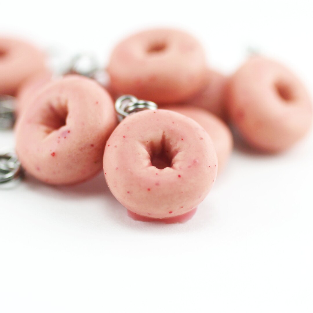 Food Jewelry Donut Charm Mini Food Donut Jewelry Polymer Etsy