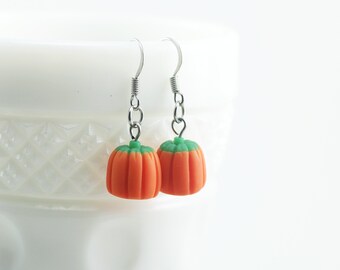 Polymer Clay Earrings, Halloween Earrings, Statement Earrings, Pumpkin Earrings, Darling Earrings, Handmade Gift, Clay Jewelry, Miniature