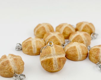 Bread Loaf Charm, Food Jewelry, Cookie Charm, Polymer Clay Food, Miniature Food, Stitch Marker, Food Charm, Progress Keeper, Knitting Notion