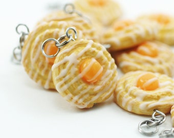 Apricot Danish Charm: Handmade Polymer Clay Food Jewelry