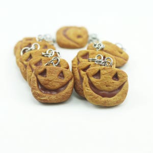 Food Jewelry, Cookie Charm, Miniature Food, Polymer Clay Food, Pumpkin Jewelry, Stitch Marker, Food Charm, Halloween Charm, Halloween Treat