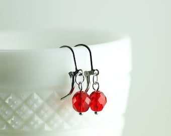 Czech Glass Beads, Czech Glass Earrings, Dangle Earrings, Petite Earrings, Drop Earrings, Lever Back Earrings, Simple Earrings, Earrings