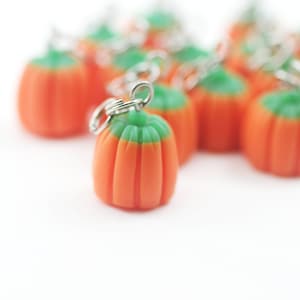 Polymer Clay Pumpkin Candy Charm: Halloween Food Jewelry, Stitch Marker