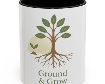 Kapha Dosha Coffee Mug: Banyan Tree, Water Ripples - Ayurveda Gift