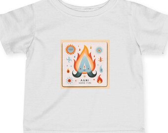 A is for Agni Toddler Tee: Radiant Sacred Fire, Lotus Design