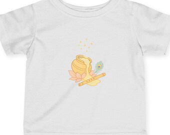 Infant Tee, Butter Bliss Divine Joy Lotus Mat Peacock Feather Flute Pastel Spiritual Charm