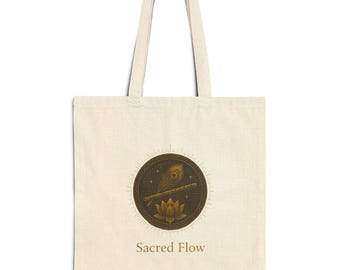 Sacred Flow Canvas Tote Bag: Krishna Mandala, Boho Yoga Accessory
