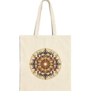 Mandala Canvas Tote Bag: Boho Spiritual Shoulder Purse