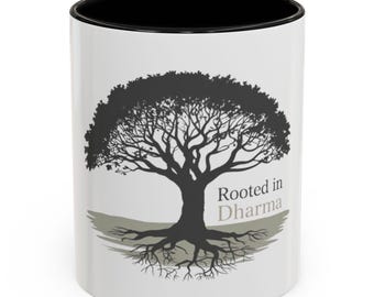 Banyan Tree Ceramic Mug: Rooted in Dharma, Spiritual Affirmation