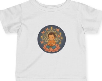 Cosmic Butterfly Toddler Tee: Sacred Lotus Design