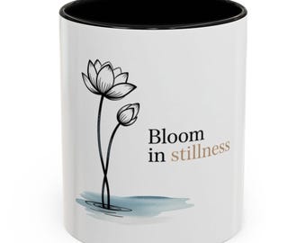 Lotus Blossom Ceramic Mug: Mindful Tea Cup, Vedic Symbolism