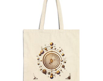 Vedic Planetary Spiral Tote Bag: Cosmic Harmony, Yoga Astrology
