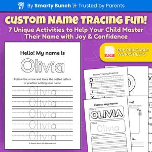 Pre-K Custom Name Tracing Worksheet Sheet, Preschool Handwriting Practice Pages, Personalized Name Trace, Name Trace Printable, PDF for Kids