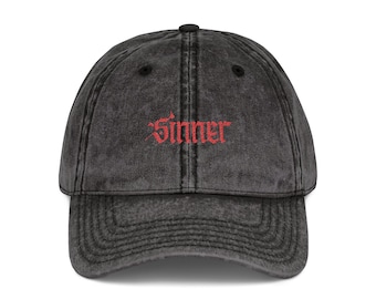 Distressed Vintage Cap Streetwear Hat Unisex Gothic Minimalist Cotton Adjustable  Limited