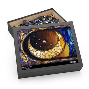 Stained Glass Moon Puzzle - 120, 252, 500-Piece | Night Sky Decor, Gift for Puzzle Lovers, Mystical Home Decor, Family Activity, Great [...]