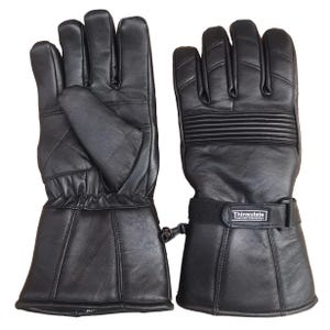 Black Leather Winter Gloves: Thermal Insulated, Waterproof, Windproof