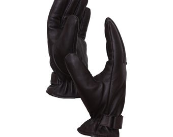 Men's Leather Winter Gloves: Warm, Soft, Adjustable Strap