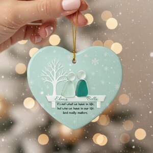 Personalisierte Freundschaft Sea Glass Ornament 2025, personalisierte 2D Freundschaft Sea Glass Keramik Ornament: Bester Freund Weihnachtsgeschenk, BFF Geschenk