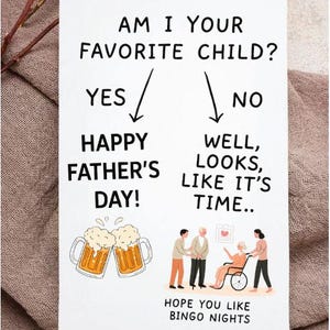 Suis-je votre enfant préféré Png Design de carte drôle pour la fête des pères