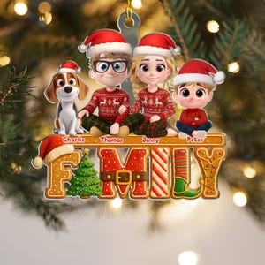 Family Of This Year-Personalized Family And Pet Christmas Ornament Gift,Couple With Pet Ornament, 2025 Family Christmas Ornament,Gift Family