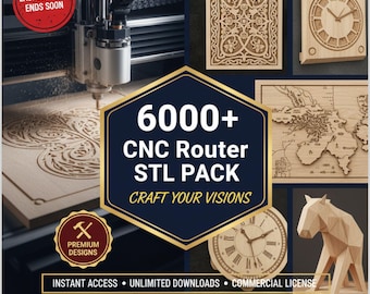 6000+ CNC MEGA files for router machines, Biggest Cnc Router STL Pack, cnc Router Multiple categories, cnc, cnc Bundle, cnc router files,