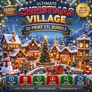 Über 1500 Weihnachts-STL-Dateien, 3D-Druckdateien, Weihnachtsdeko, Christbaumschmuck, Ausstechformen, Flexi-Spielzeug, digitaler Download