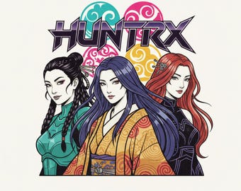 Kpop Huntrix PNG, Demon Hunters PNG, Saja Girls & Saja Boys Fan Art, SAJA Boys Png,  Anime Lover Gift, Kpop Demon Hunters png, Huntrix Merch