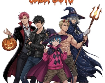Spooky Saja Boys Halloween PNG, Kpop Demon Hunters Halloween Clipart, Saja Boys PNG, Kpop Merch, Anime Lover Gift, Sublimation Design