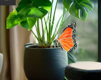 Colorful Butterfly Suncatcher: Garden Decor, Flowerpot Insert