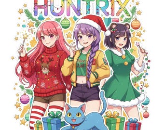 Kpop Huntrix Christmas PNG, Unisex PNG, Movie Shirt, Kpop Demon Hunters png, Saja Girls Christmas Png, Kpop Huntrix,, Saja Girls Fan Gifts,