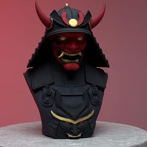 Samurai lamp. A unique oriental-style lamp featuring a samurai demon. With 16-color backlighting.