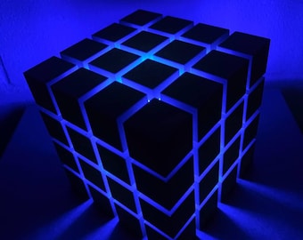 GlowBit Cube LED Lamp: Pixel Style, Modern Minimalism