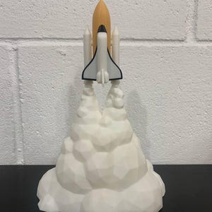 3D Printed Rocket Lamp - Space Shuttle Night Light - NASA Inspired Room Decor Rocket Launch Night Light NASA Style Launch Lamp