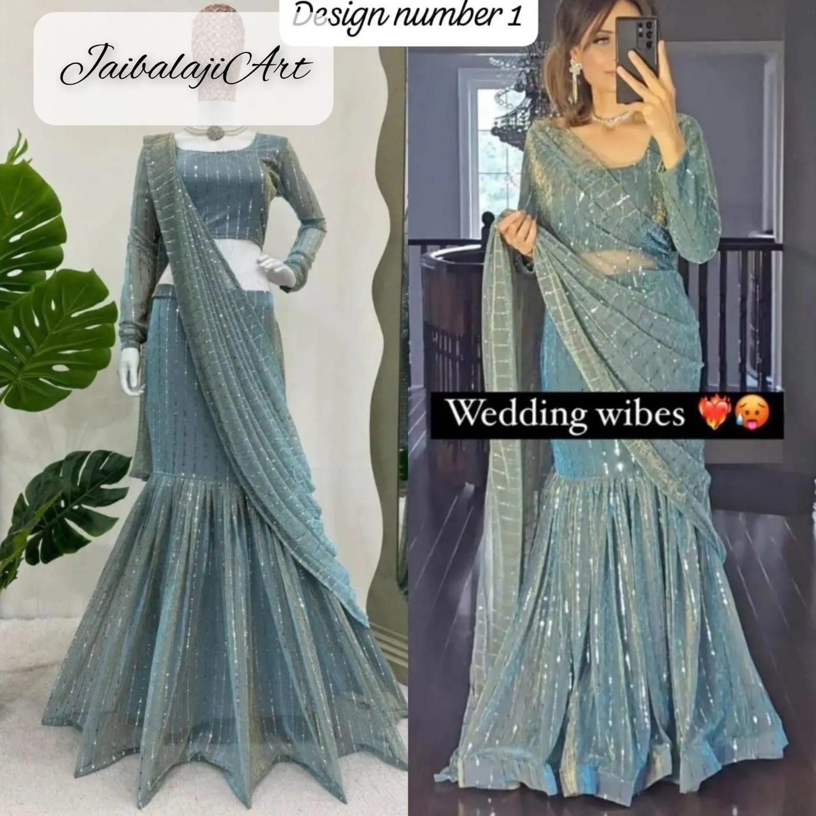 Effortless Elegance: Ready-to-Wear Lehenga Saree for Every Occasion Indian Heavy Partywear Lehenga Saree  Partywear Heavy Saree lehenga Suit