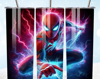 Spiderman Tumbler Wrap, 20oz Tumbler, Superhero Tumbler Wrap, Spiderman Watercolor Design Png, Tumbler Sublimation, Digital File