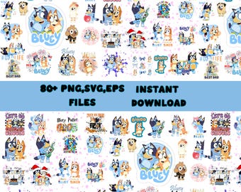 Bluey en Bingo Dog png-bundel, Bluey Dog-bundel, Bluey en Bingo Dog png-bestanden, Bluey en Bingo Dog Together-bestanden