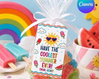 DIY Have a Great Summer Gift Tag, End of School Tag, Teacher Student Gift Tag, Printable Summer Tag, Last Day of School Tag, Canva Editable