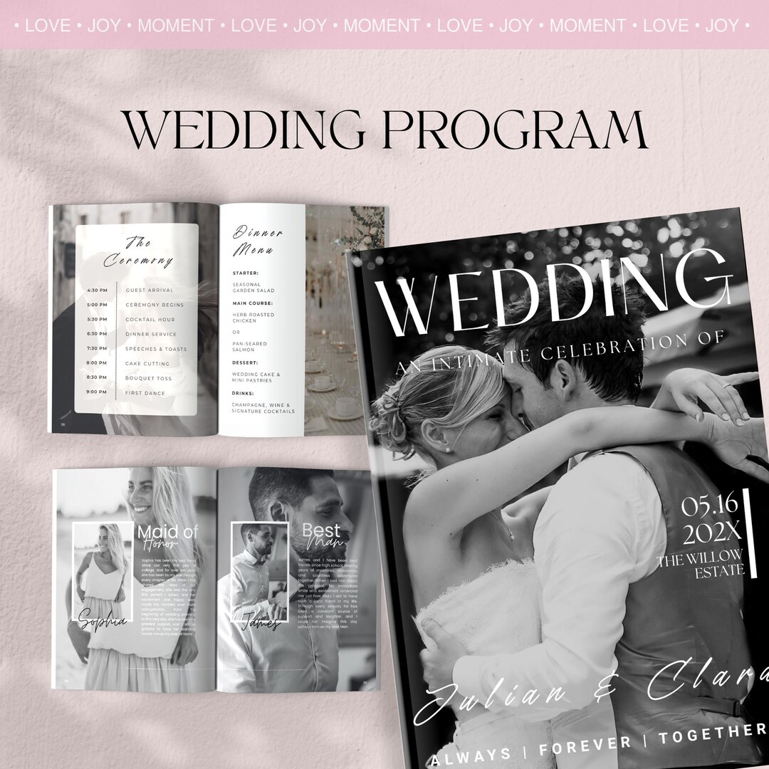 Editable Wedding Magazine Template DIY Wedding Programs Booklet ...